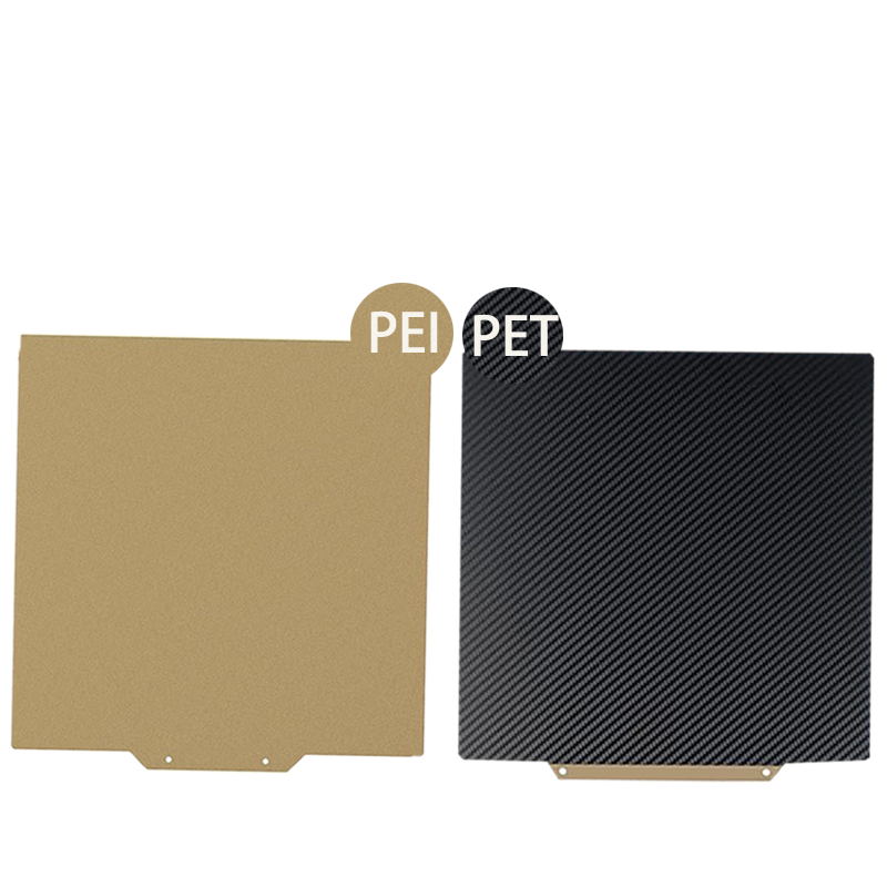 Энергосберегающий двухсторонний текстурированный PEI + гладкий стальной лист из углеродного волокна PET Spring 280x280 мм для фотографического 3D-принтера