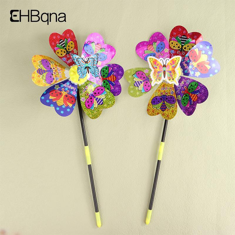 3D Butterfly Colorful Windmill Wind Whirligig Yard Garden Decor Kids Toy