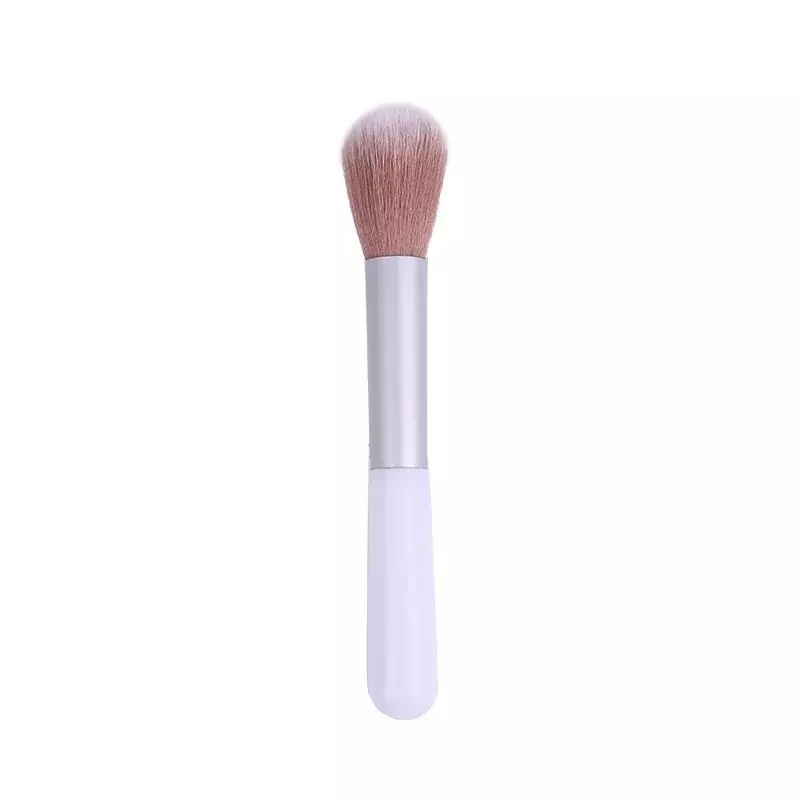 Petit pinceau blush blanc portable, outil de maquillage court, fibre douce, peinture à cheveux, vente en gros, outil de maquillage de beauté