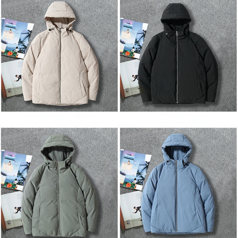 MRMT 2024 Brand New Leisure Solid Color Winter Spot Warm Ordinary Youth Zipper Cotton Gray Down Jacket  Jackets For Male