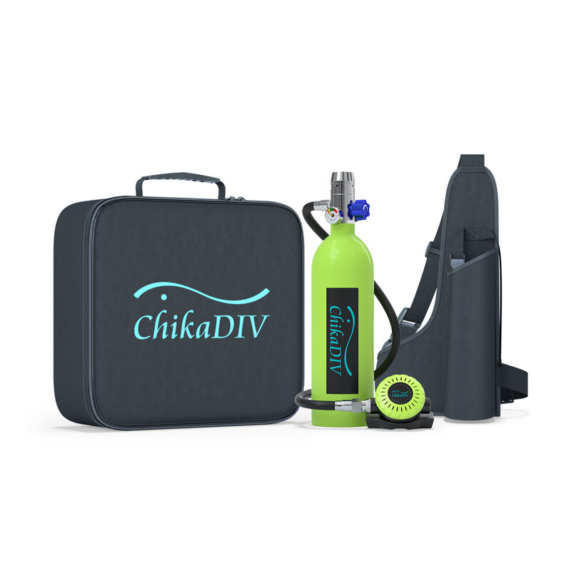 Chikadiv equipo de buceo, cilindro de oxígeno de 1l, botella, tanque de buceo, juego de esnórquel para buceo profundo