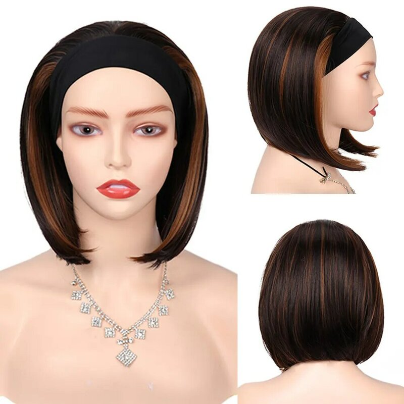 Headband Wigs for Women Synthetic Hair Bob Wigs Female Daily Party Cosplay Wig Cheap Wigs on Sale Clearance