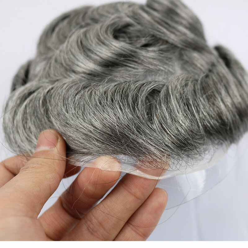 Ультратонкий парик из человеческих волос 0,02 мм Полная плотность 80% мужской парик необнаруживаемый натуральный парик Vloop капиллярный протез