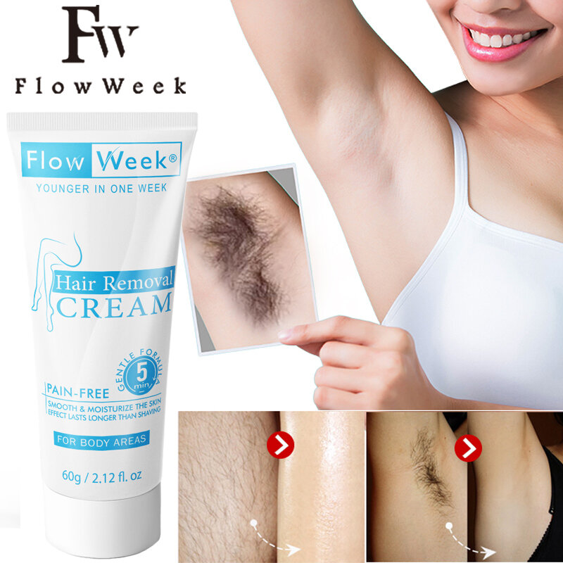 Flowweek-Crema de depilación rápida indolora para axilas, cuerpo privado, piernas, cuidado de la piel, belleza potente, depilación, cuidado corporal