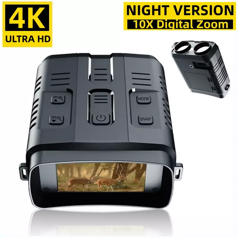 4K Night Vision Binoculars Device 10x Digital 800m Full Dark 8W Infrared WiFi Telescope Goggles For Hunting Camping Video Record