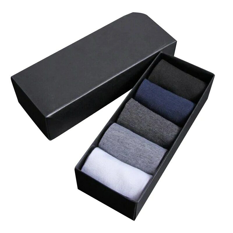Calzini da lavoro da uomo di alta qualità in cotone tinta unita morbido traspirante nero bianco lungo Plus Size 38-46 calzini