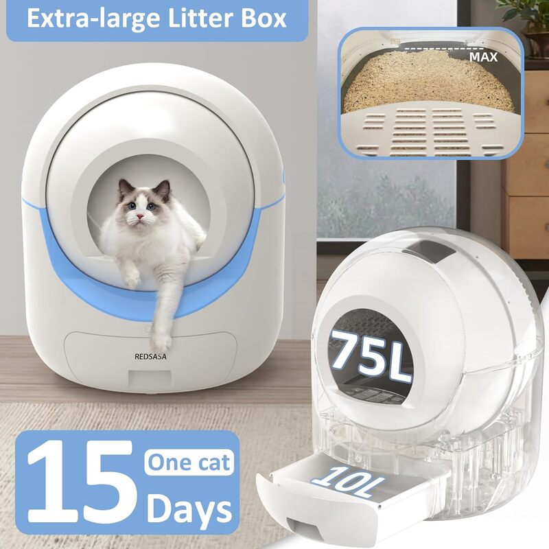 猫を掃除するための自動キラキラボックス,マルチキャットの自動収納,スマートな安全保護ボックス,防臭
