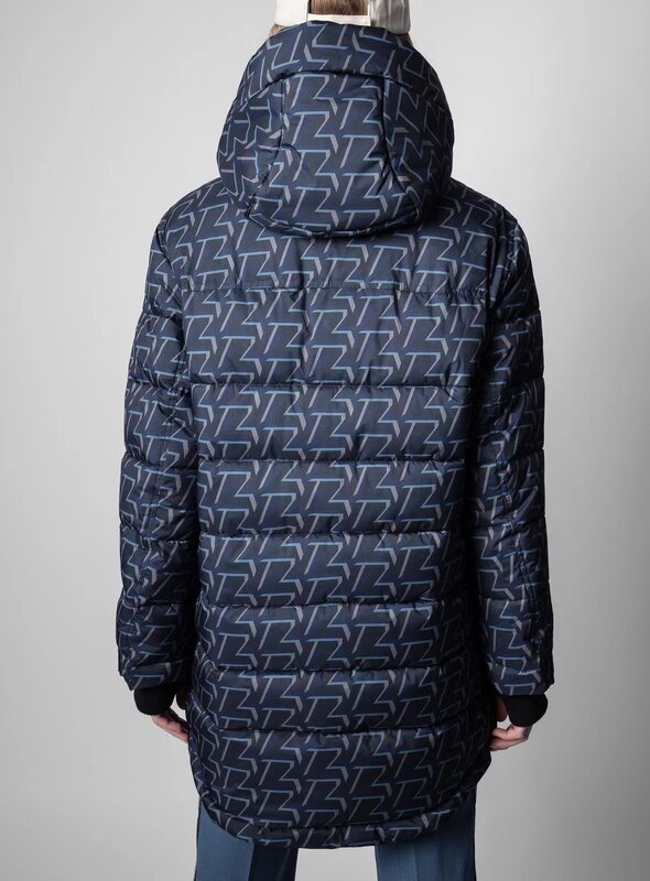 ZV-abrigo con capucha y cremallera con estampado de letras, abrigo de temperamento para viajeros, nuevo