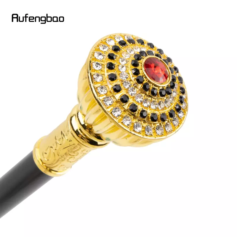 Tongkat berjalan emas jenis berlian buatan, tongkat Cosplay elegan modis dekorasi untuk pria 90cm