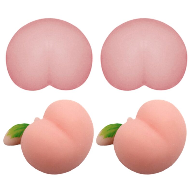 77HD 2PCS Squishy Ball Anxiety Peach/Butt Decompression Toy for Autism Stress Relief