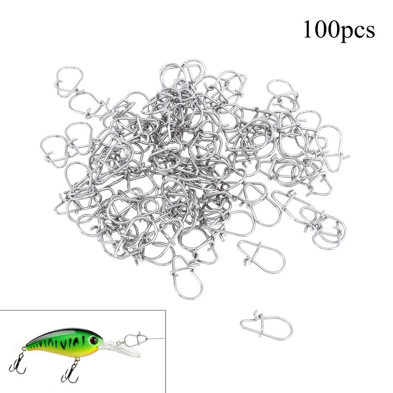 100pcs Size1# 2# 3# optional Fishing Snaps Clip Lock Swivels Strong Stainless Steel Quick Change Lure Snap Fishing Clips Swivels
