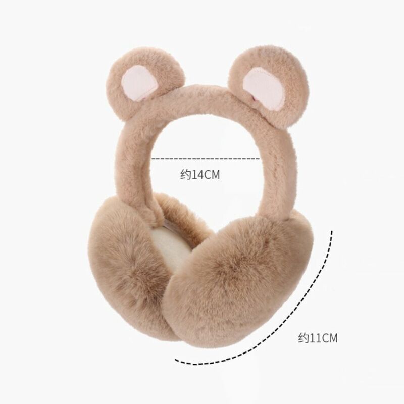 Soft Plush Bear Ear Warmer para mulheres, proteção fria ao ar livre, Earmuffs quentes, tampa da orelha, Earflap dobrável, inverno, novo