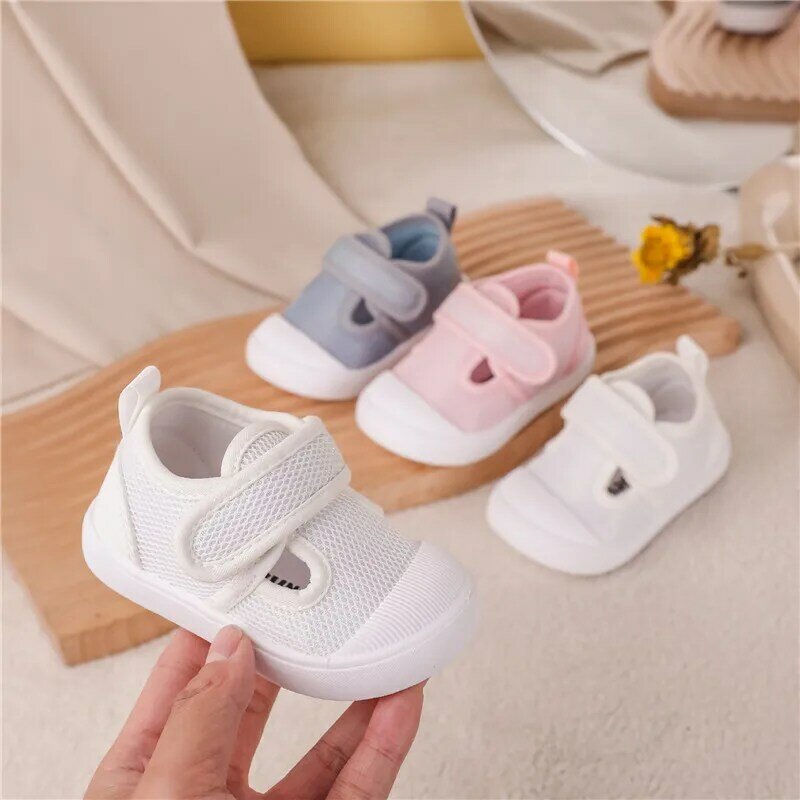 Baby First-Walking Shoes Kid Shoes Trainers Toddler Infant Boys Girls Soft Sole Non Slip Cotton Mesh Breathable Lightweight TPR