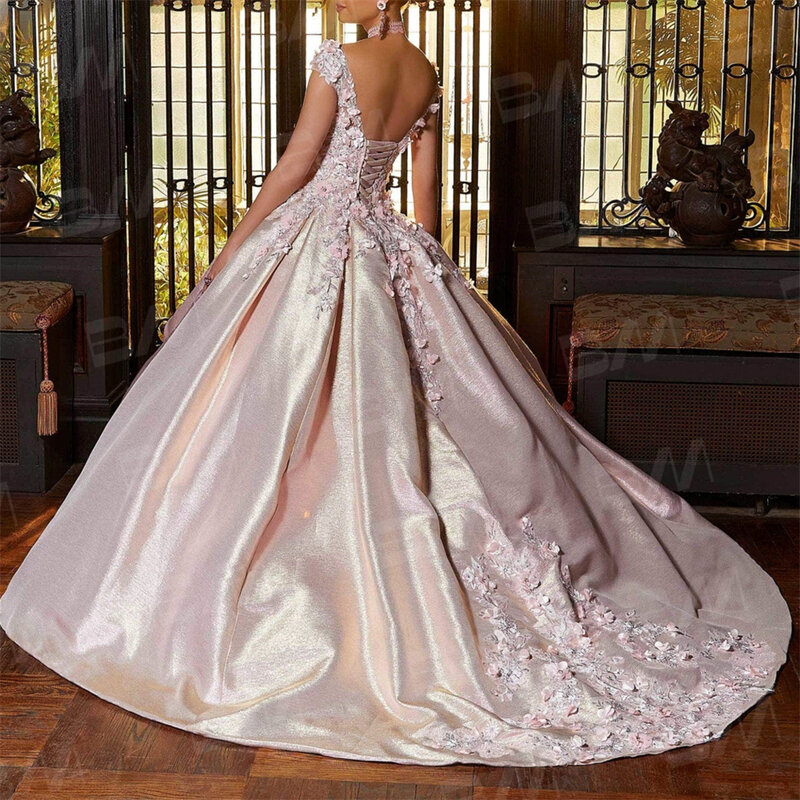 크리스탈 구슬 자수 퀸시네라 드레스, 2023 코르셋 백 칵테일 드레스