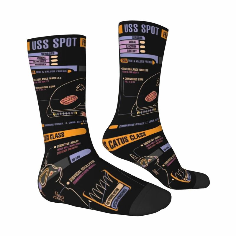 USS Spot Cat Star trek calzini Unisex antivento stampa 3D Happy Socks Street Style Crazy Sock
