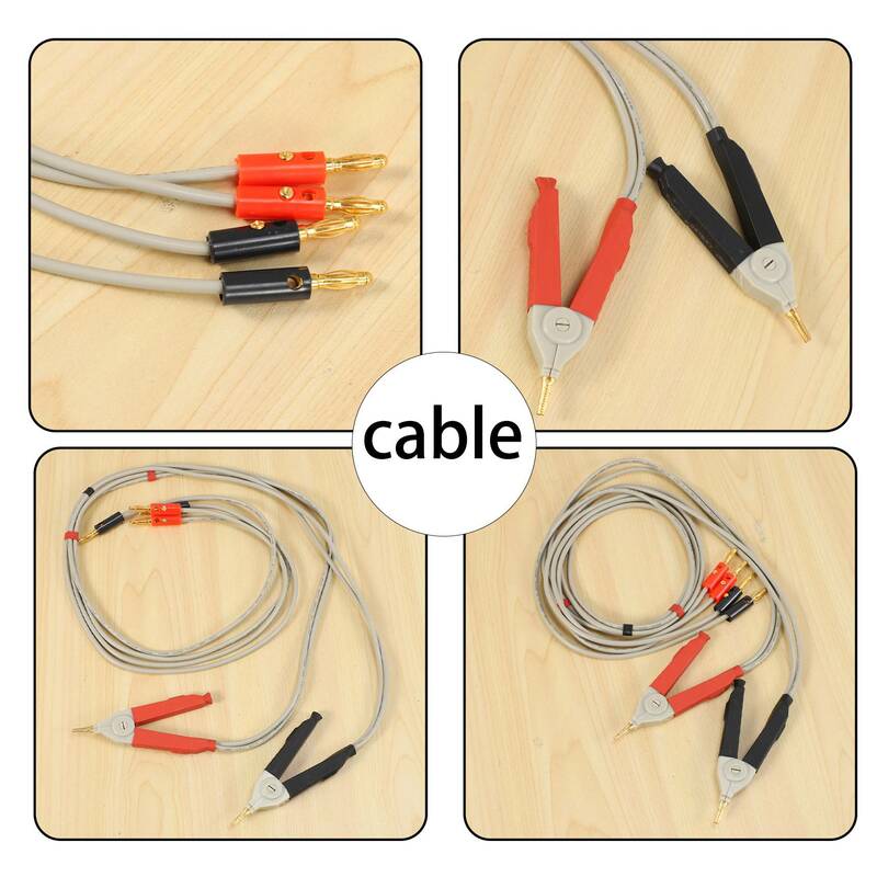 1 pair insulated banana plug clips cable Low Resistance LCR Clip Probe Leads Test Meter Terminal Kelvin New