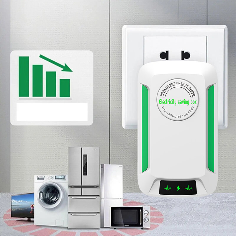 Energy Saver 90V-250V Energy Saving Box Socket Power Factor Energy Saver Household Energy Saver US/EU/UK/Adapter Energy Saver
