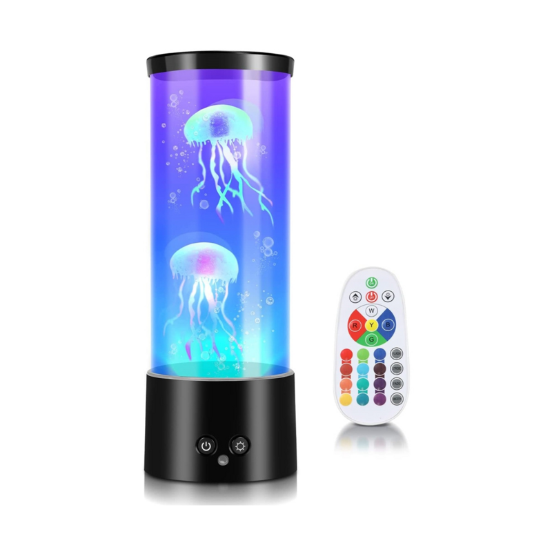 Lámpara RGB de medusas para acuario, luz de humor de colores con Control remoto para decoración del hogar y la Oficina