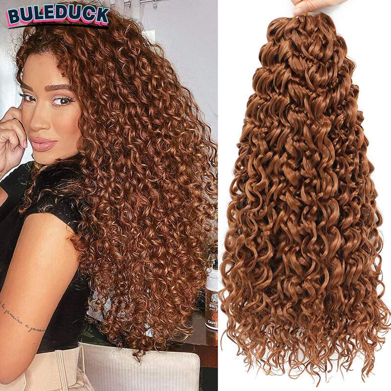 GoGo-Curly Crochet extensões de cabelo para mulheres, tranças de cabelo torção onda profunda, onda de água, tudo