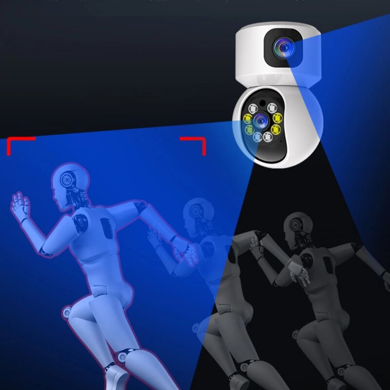 Icsee 4K 8mp Dual Lens 2K 4mp Wifi Ip Ptz Dome Indoor Auto-Tracking Tweeweg Audiobewaking Kleur Nachtzicht