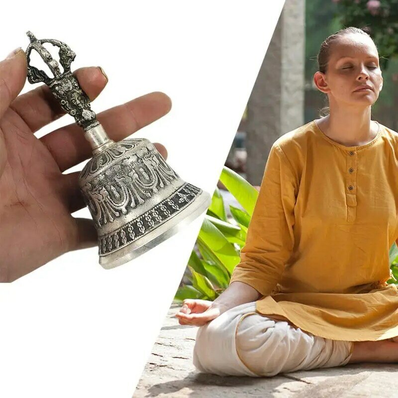 Meditation Bell And Dorje Set Handmade Dharma Objects Bell Hand Meditation Bell campane di preghiera Dorje Dharma Objects Bell Home