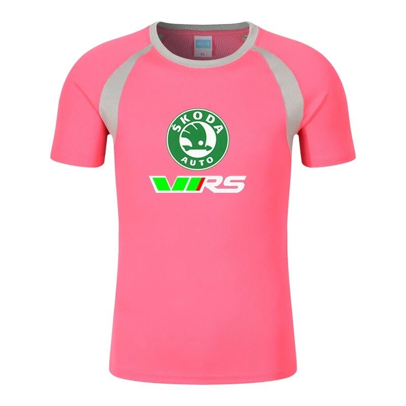 Skoda Rs Vrs Motorsport Graphicorrally Wrc Racing Men New Summer Eight-Color Short Sleeve Round Neck Casual Simple Tops