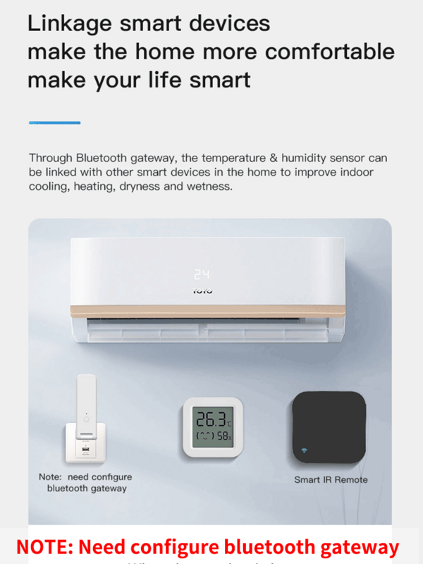 Tuya Sensor Kelembaban Suhu Layar Digital LCD Mini Kompatibel dengan Aplikasi Bluetooth Remote Control Termometer Higrometer