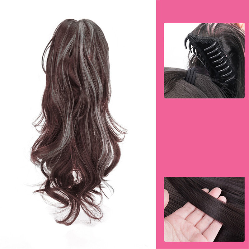 Модные женские парики, женские длинные волосы, Имитация волос, выделенные крашеные красочные красивые стильные парики на застежке, полузавязывающиеся высокие конский хвост