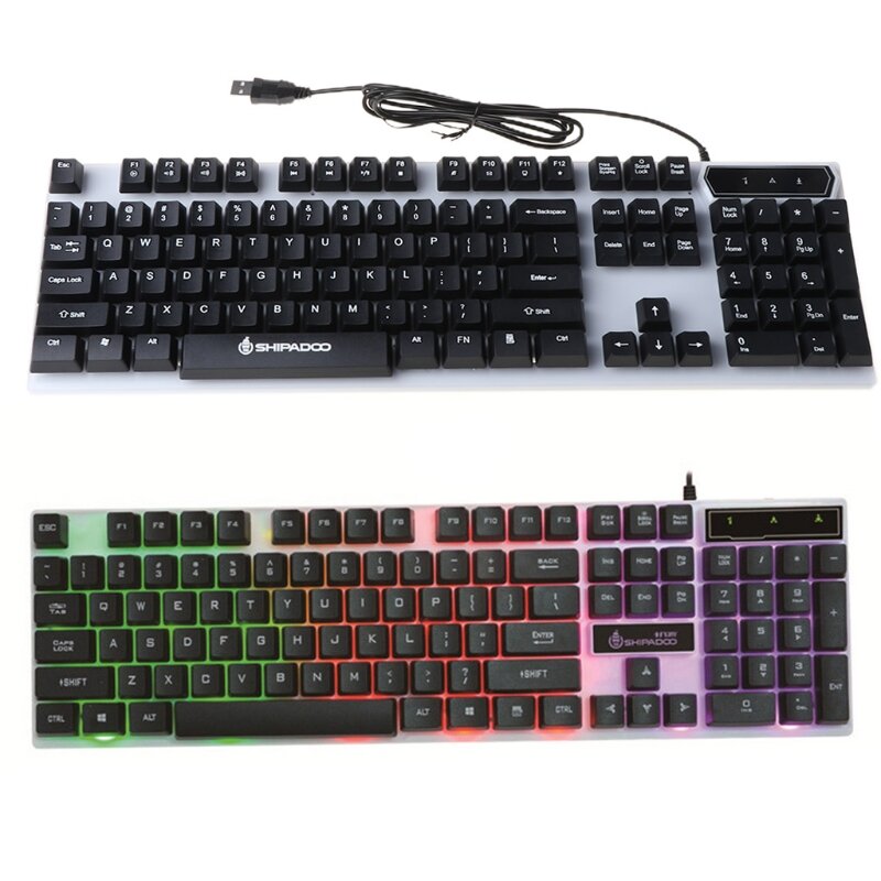 Mechanische Gaming-Tastatur, kabelgebundene Tastatur für PC, Computer, Laptop (104 Zoll).