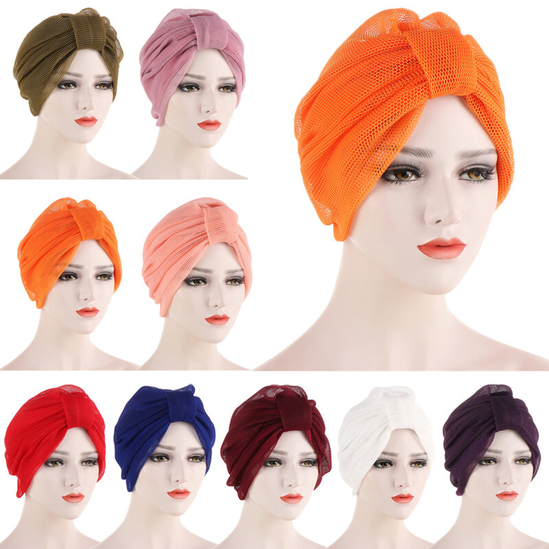 Turbante africano para mujer, gorra de malla, Hijab, Auto Geles, Aso Oke, gorro para quimio, novedad de 2022