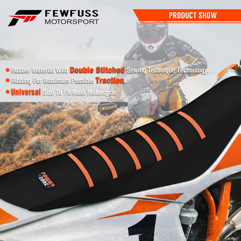 FEWFUSS Rib Ribbed Gripper Seat Cover in Waterproof Set Protection Antislip Upset Apply to For SXF EXC KXF CRF YZF WR TC TE