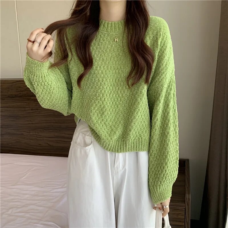 여성용 루즈핏 풀오버 스웨터, 따뜻하고 편안한 기질, 다목적 여성 스웨터, 패션 2023 겨울 신상