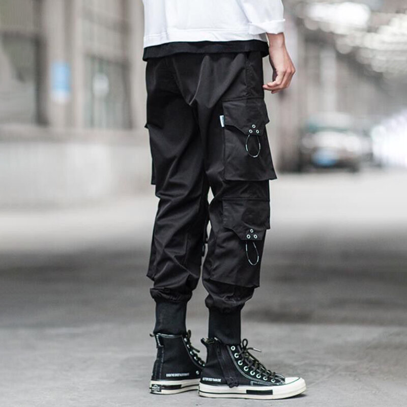 Spring and Autumn Men's Loose All-match Overalls New Trendy Brand Paratrooper Black Leggings Street Hip-hop Functional Trousers
