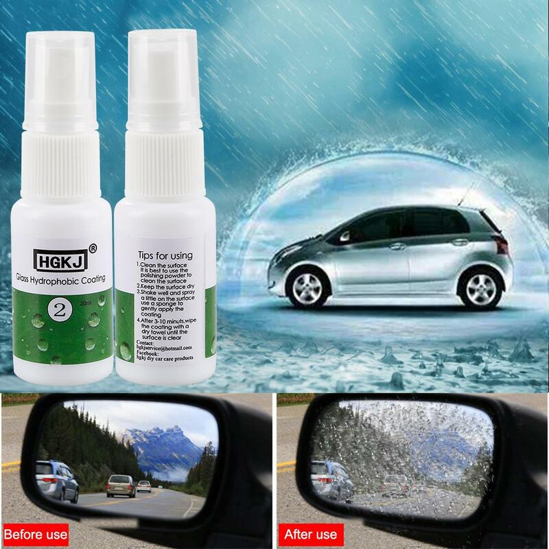 Hgkj น้ำยากันหมอกกันน้ำกันฝนสเปรย์ละอองน้ำกระจกหน้าต่างรถทำความสะอาดห้องน้ำทำความสะอาดรถรถ1 ~ 10ชิ้น