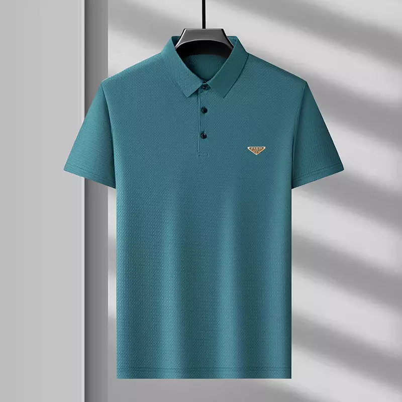 Men's Business, Leisure, Fashionable, Minimalist, Solid Color, Versatile, Slim Fit, Breathable POLO Shirt with Short Sleeves