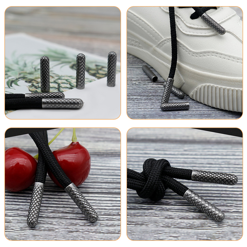 Small Metal Shoelace Dicas para Substituição, Shoelace Head, End Tips, 10 Pcs