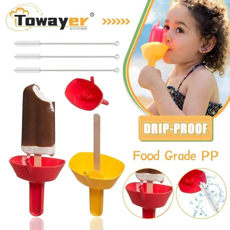 New Drip-Proof Popsicle Rack Drip Free Ice Holder No Mess Free Frozen Treats Rack Popsicle Holder with Straw For Kids Ice Cream