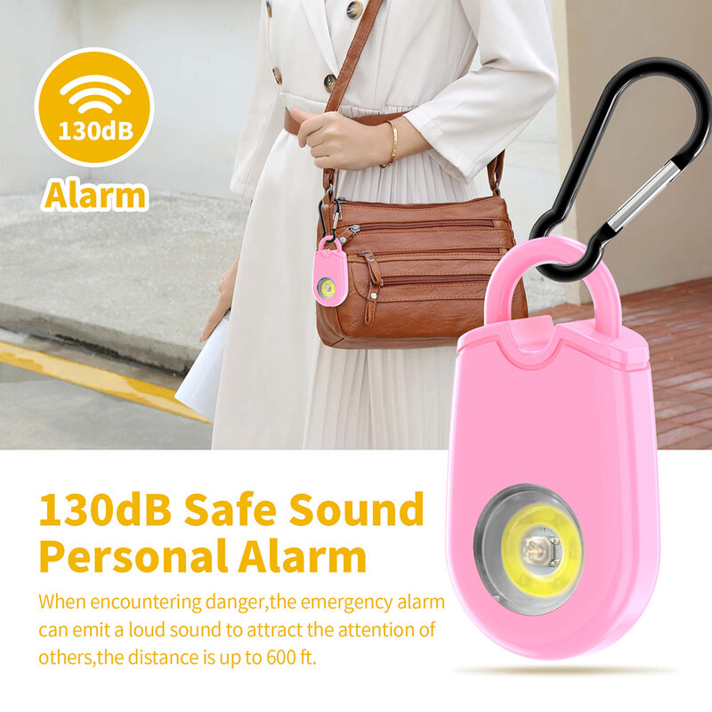 Safety Alarm Key Chain With LED Light Emergency Alert For Daily Use