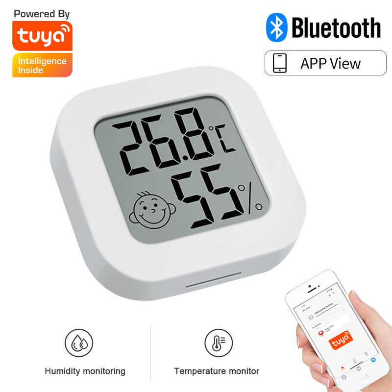 Tuya 블루투스 온도 습도 센서, 실내 습도계 온도계 감지기, 스마트 라이프 앱 지능형 연결
