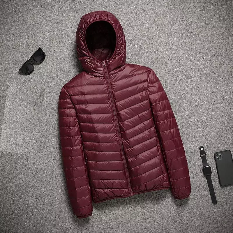 Jaket hoodie pria, Ultra Ringan berkerudung 2024 untuk hangat musim dingin mantel bulu angsa ringan musim semi CN