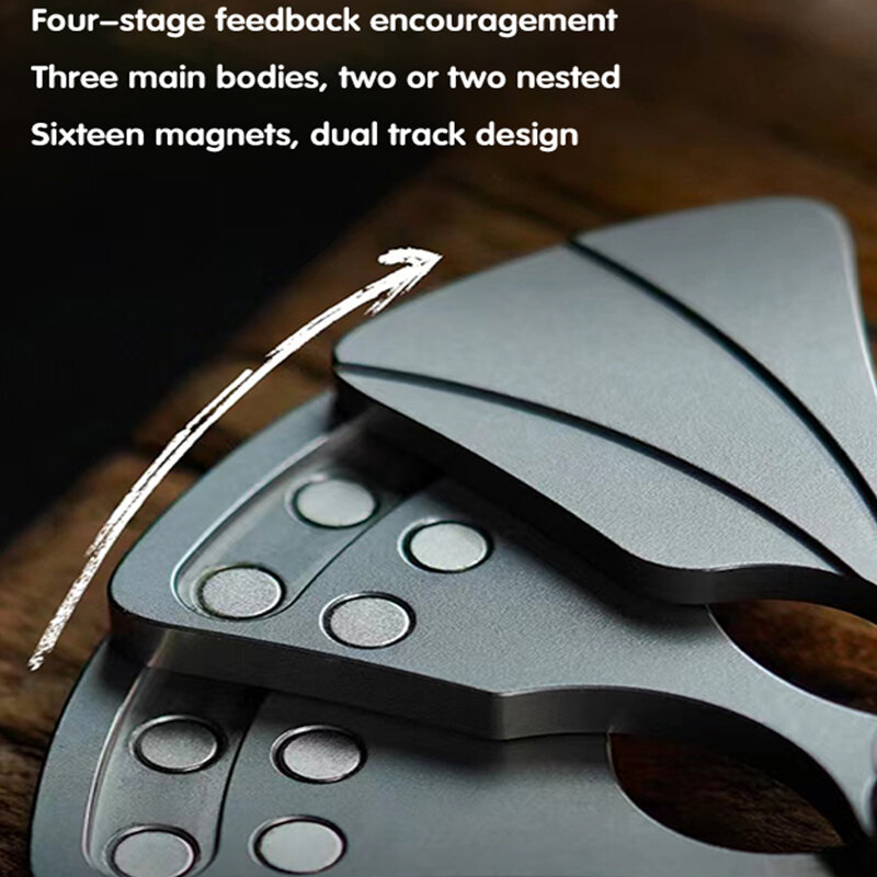 Ventaglio pieghevole Magnetic Fidget Slider Adult Metal EDC Fidget Toys ADHD Hand Spinner ansia antistress regali di natale per adulti