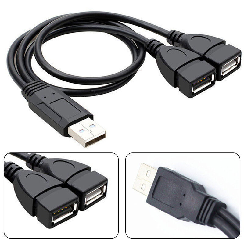 Reliable Performance USB 2 0 A Male To 2 Dual USB Male Y Splitter Hub Power Cord Adapter Cable for Seamless Connectivity