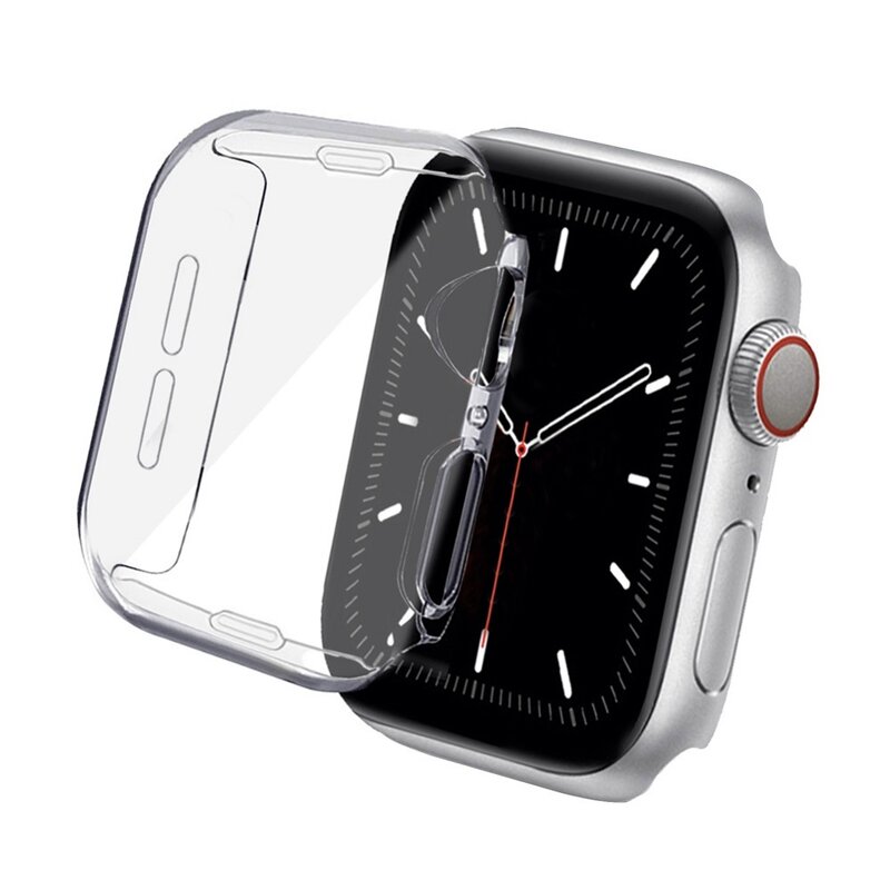 Funda 360 para Apple Watch Case 7 6 SE 5 4 3 2 41MM 45MM 42MM 38MM suave transparente TPU Protector de pantalla para iWatch 7 6 5 4 3 44MM 40MM