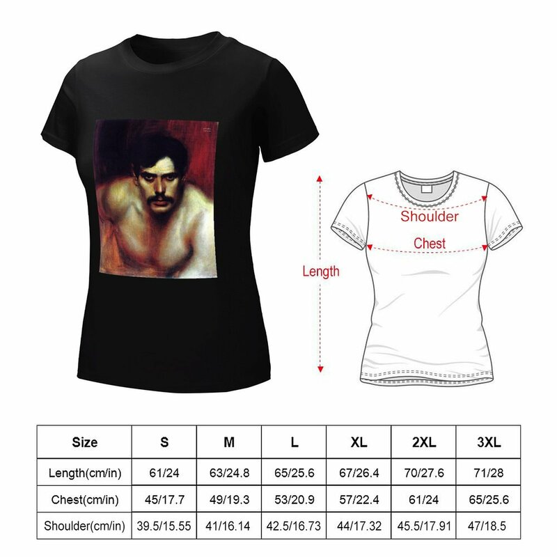 Male Portrait Study (A Bad Conscience) - Franz Von Stuck T-shirt Short sleeve tee Women's cotton t-shirt
