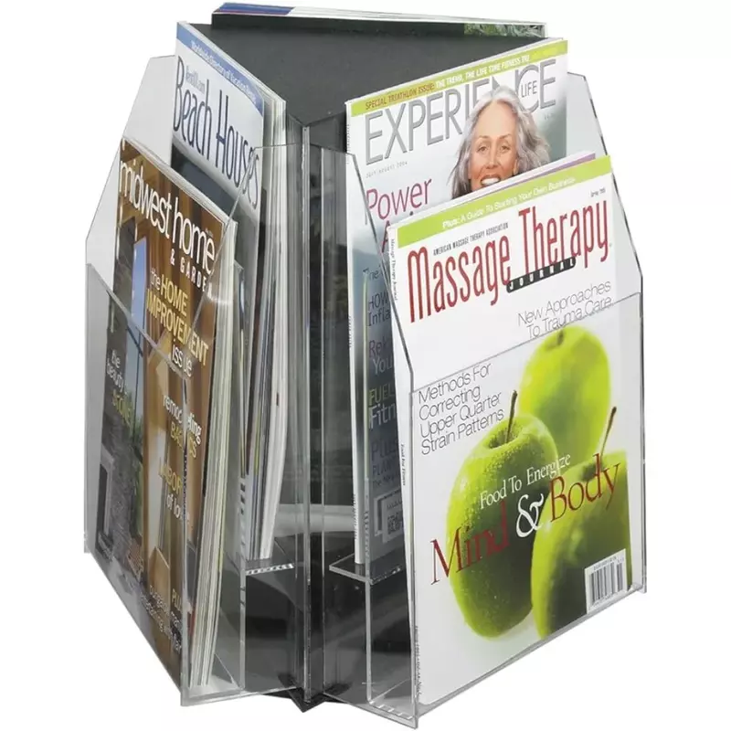 Estante de exhibición de libros de 6 revistas, productos de exhibición de literatura de sobremesa, estante transparente sin flete, muebles de oficina, 5698CL