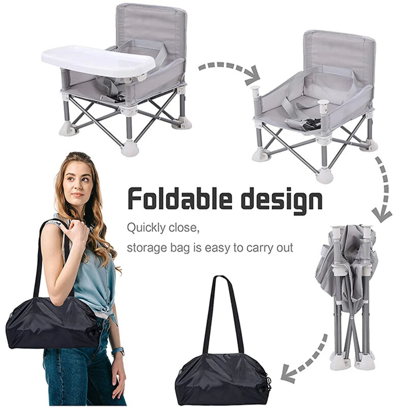 Baby Furniture Supplies Booster Seat Dining Chair Portable Travel Folding Kids With Feeding Chair Outdoor Beach Seat