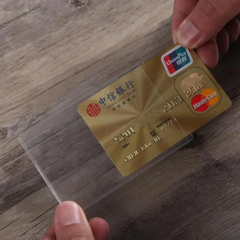 1/5/10pcs trasparente Waterpoof Badge Card Cover PVC Bank Credit ID Bus Card Holder borsa di protezione documento Badge Case Pouch