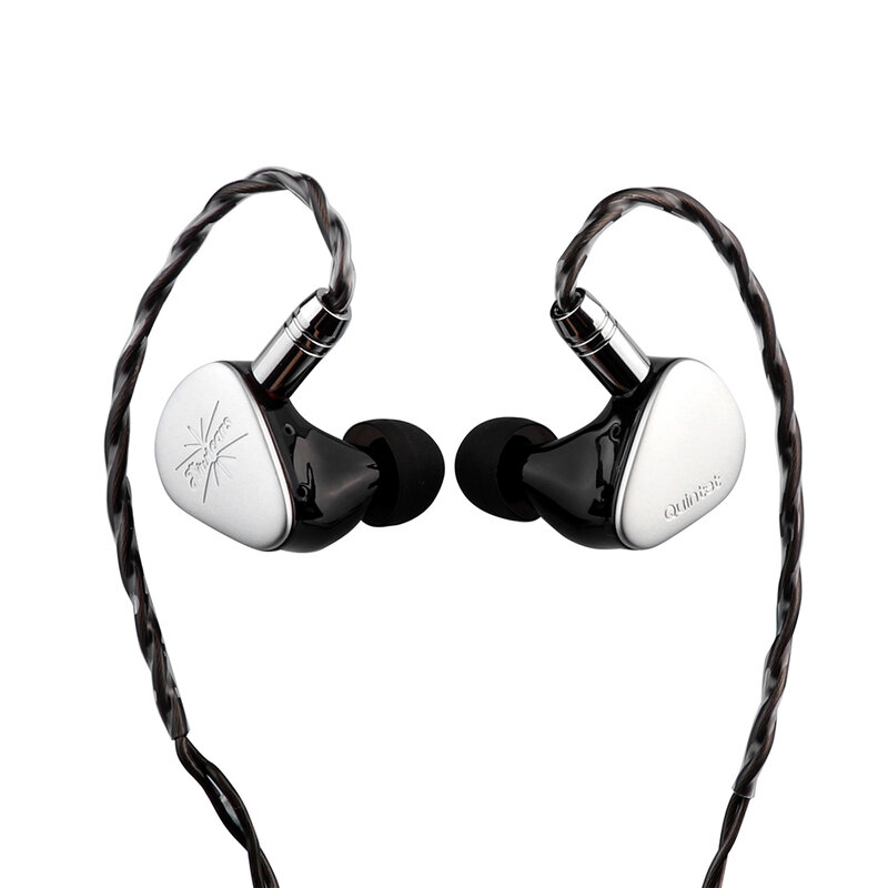 Kiwi Orelhas Quinteto Monitor in-Ear com destacável cabo de cobre prateado para músico, audiófilo, 1DD, 2BA, 1 Planar, 1 PZT