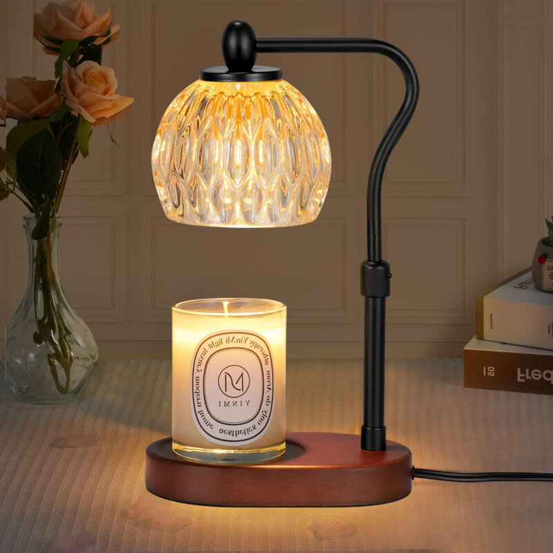 Podgrzewacz świec lampa z zegarem ściemniacz świec podgrzewacz z regulowaną wysokością elektryczny topiacz wosku 2 żarówki 4 poziomy ściemniania