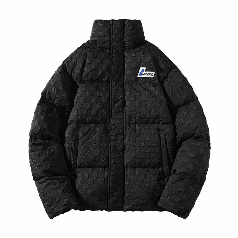 Jaqueta masculina acolchoada em algodão, gola solta, rua alta, etiqueta americana, tamanho grande, casaco de inverno, novo